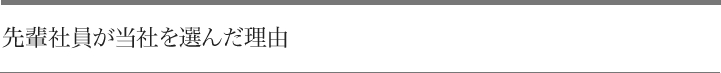 先輩社員が当社を選んだ理由